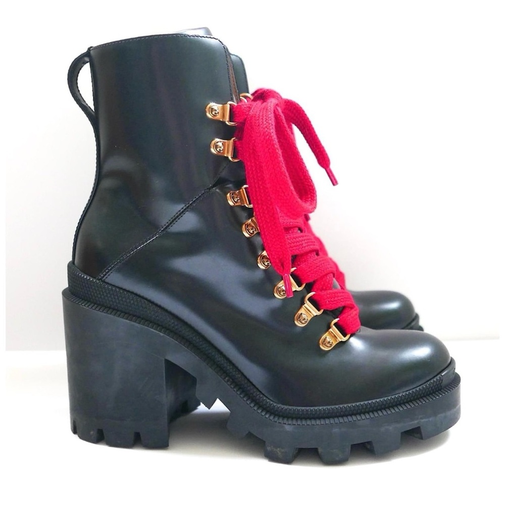 Gucci Authentic Black Women's Platform Combat Boots - Size 37
